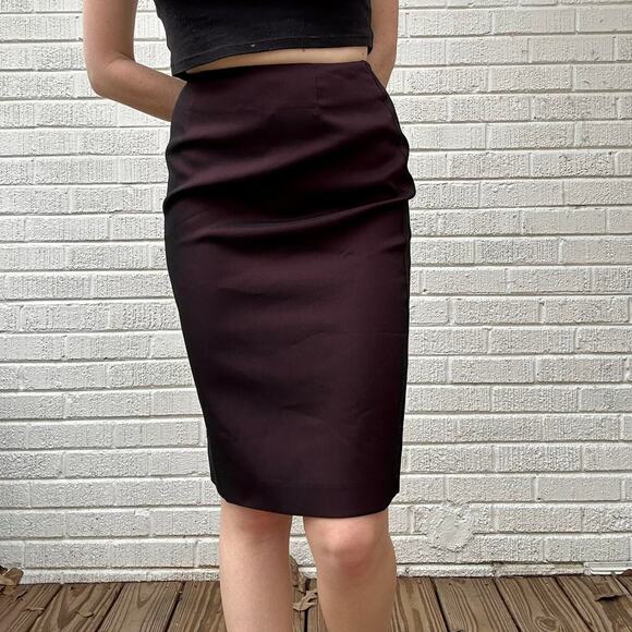 Express Vintage 90's Burgundy Skirt - Picture 1 of 3